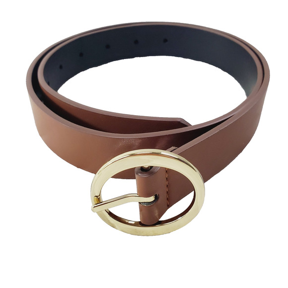 Unbranded Brown & Gold Buckle Faux 36" Women's Belt Stylish Collectible Office - Picture 1 of 5